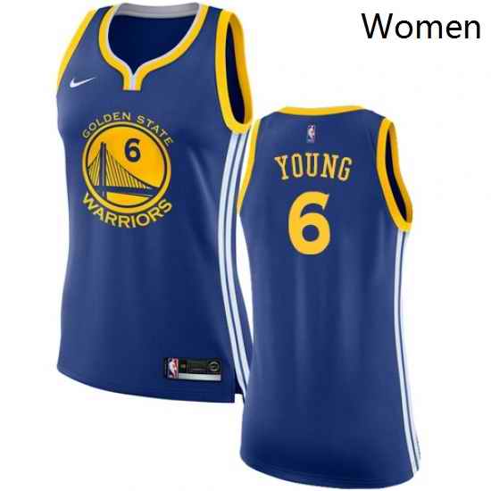 Womens Nike Golden State Warriors 6 Nick Young Authentic Royal Blue Road NBA Jersey Icon Edition